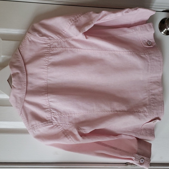 Isaac Mizrahi Live! Pink Linen Blend Jacket - Picture 3 of 8